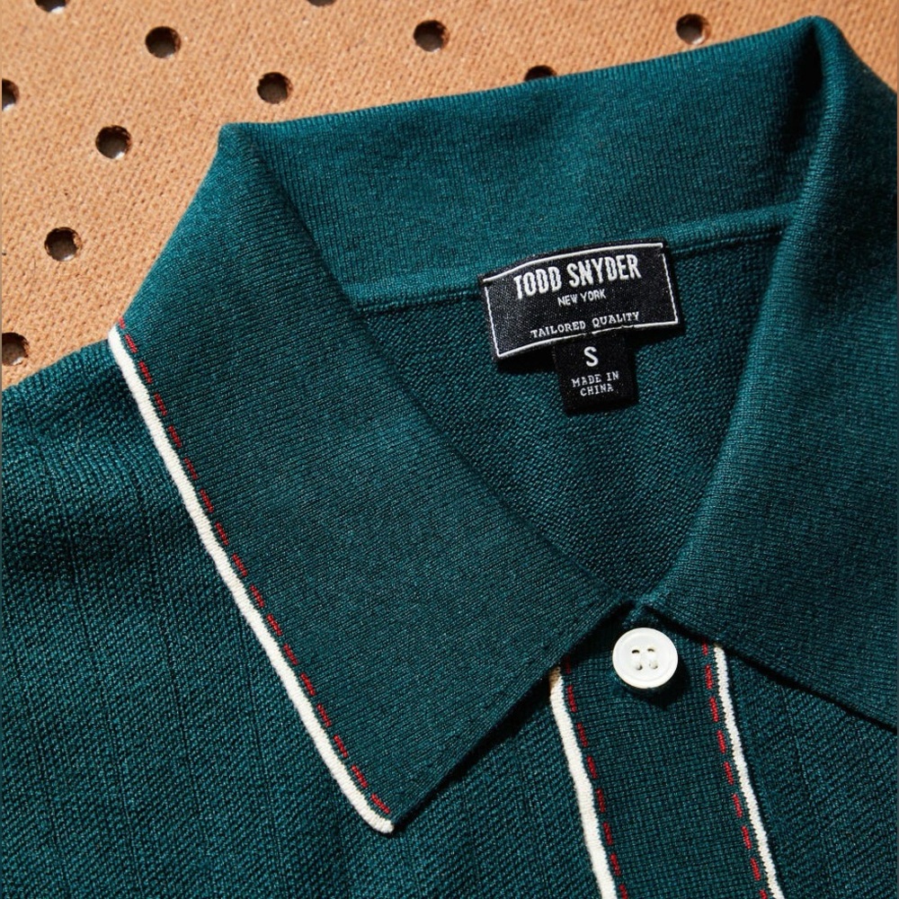 Todd Snyder Italian Cotton Silk Tipped Ribbed Polo